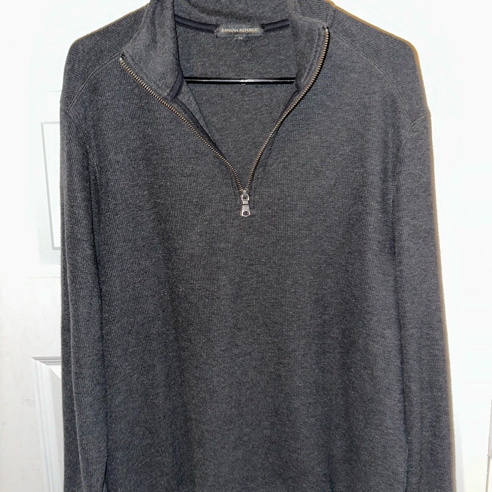 Men's Gray Quarter-Zip Sweater